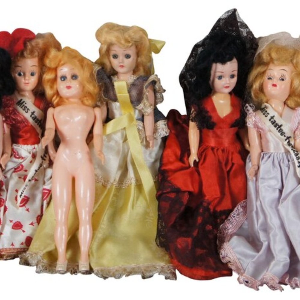 Lot of 10 Celluloid Sleepy Eye Beauty Pagent Fashi